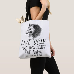 Bolso De Tela Vivir Falso Falso Tu Muerte Comer Basura Graciosa