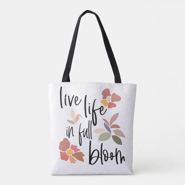 Bolso De Tela Vivir La Vida En Pleno Bloom (Reverso)