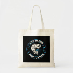 Bolso De Tela Vivir para pescar, peces para vivir