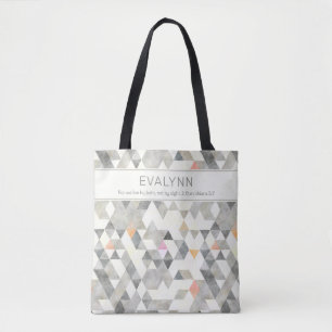 Bolso De Tela Vivir por Faith Gray Triangle Pattern Personalizad