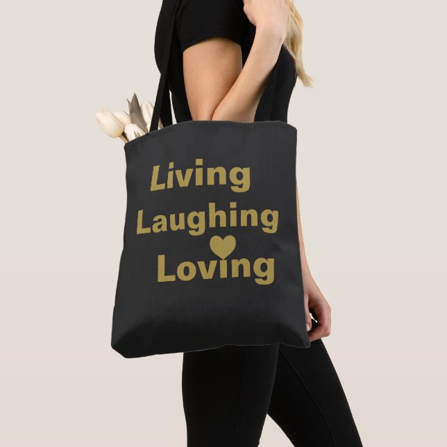 Bolso De Tela Vivir, reír, amar (Detalle)