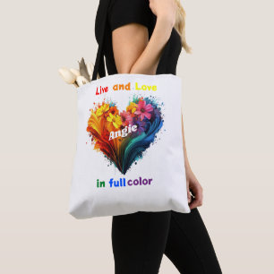 Bolso De Tela Vivir Y Amar A Todo Color