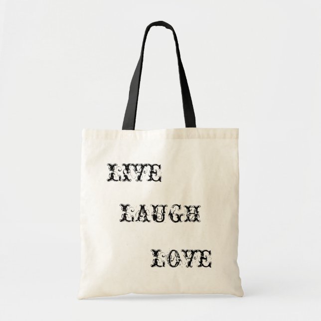 BOLSO DE TELA VIVO, RISA, AMOR (Frente)