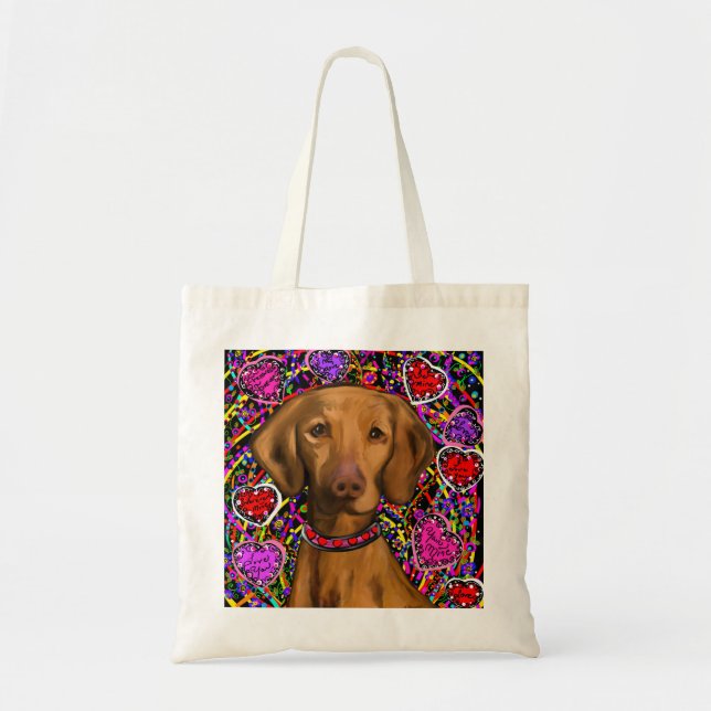 Bolso De Tela Vizsla de San Valentín (Frente)