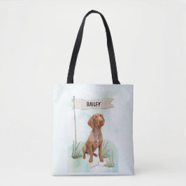 Bolso De Tela Vizsla Watercolor Personalized Dog