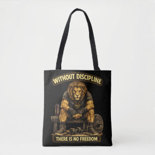 Bolso De Tela VLLC Without Discipline There Is No Freedom Gym 