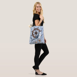 Bolso De Tela Volante de dirección del tiburón y del barco