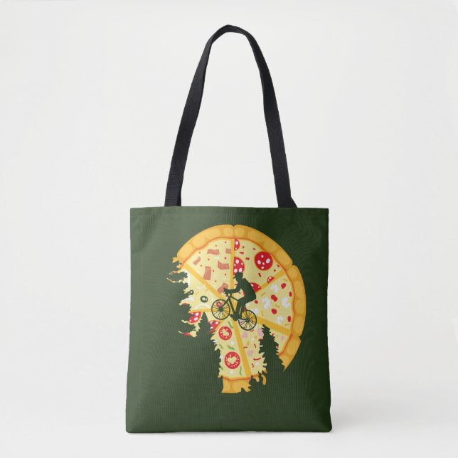 Bolso De Tela Volarme a la luna de la pizza (Anverso)