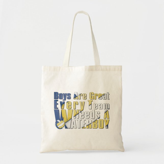 Bolso De Tela Voleibol acuático en azul y amarillo (Frente)