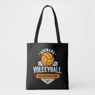 Bolso De Tela Voleibol ADD TEXTO Escuela Varsity Team Player