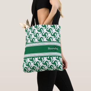 Bolso De Tela Voleibol blanco verde oscuro Personalizar