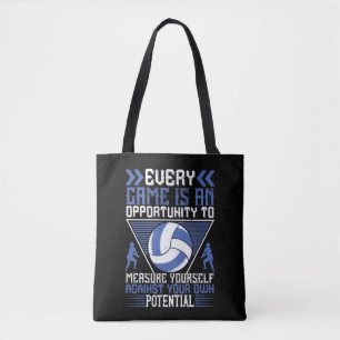 Bolso De Tela Voleibol -Cada Juego Es Una Oportunidad