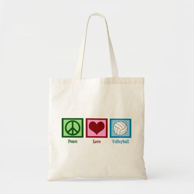 Bolso De Tela Voleibol de amor por la paz (Frente)