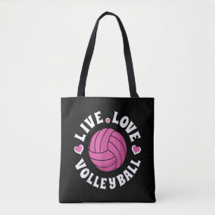 Bolso De Tela Vóleibol De Amor Vivo Para Mujeres Chicas Vóley Fa