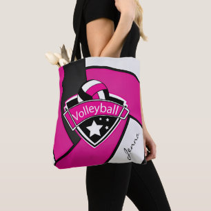 Bolso De Tela Voleibol deportivo   DIY Text - Pink