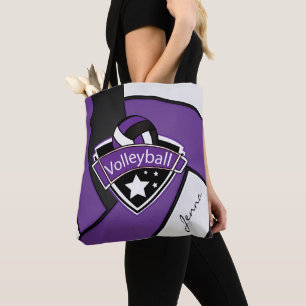 Bolso De Tela Voleibol deportivo   DIY Text - Purple