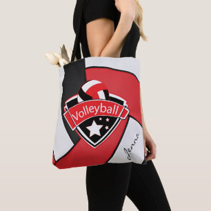 Bolso De Tela Voleibol deportivo   DIY Text - Red