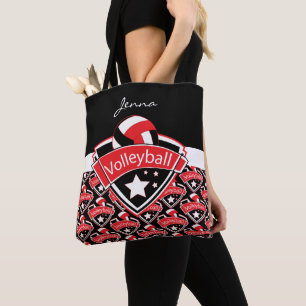 Bolso De Tela Voleibol deportivo rojo   DIY Textos