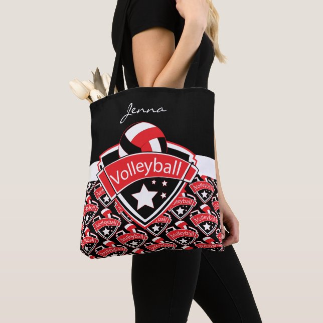 Bolso De Tela Voleibol deportivo rojo | DIY Textos (Detalle)