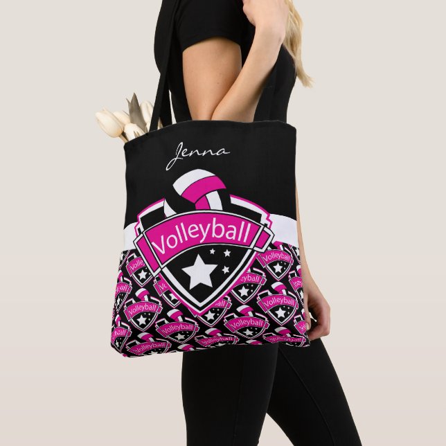 Bolso De Tela Voleibol deportivo rosado caliente | DIY Textos (Detalle)
