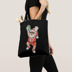 Bolso De Tela Voleibol Santa Meme Navidad Deporte Xmas Fiesta