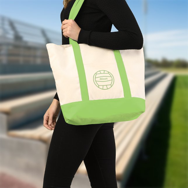 Bolso De Tela Voleibol verde monogramado (Subido por el creador)