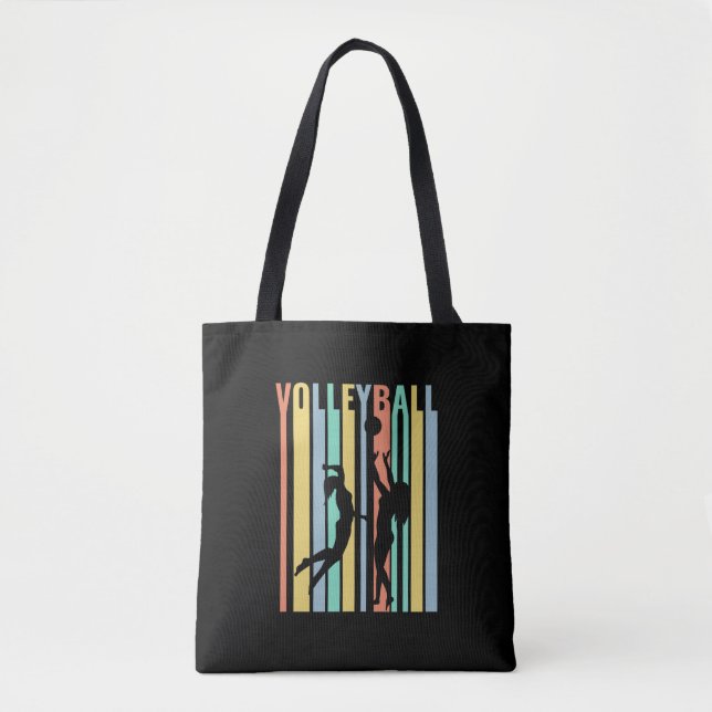 Bolso De Tela Voleibol  Voleibol de playa Retro (Anverso)