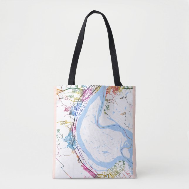 Bolso De Tela Volgograd Russia City Map (Anverso)