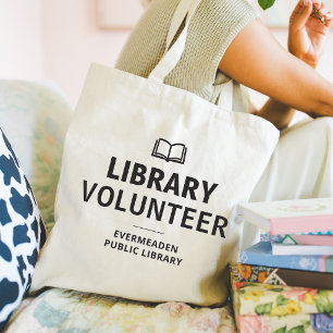 Bolso De Tela Voluntario del nombre de la biblioteca