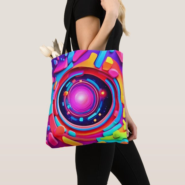 Bolso De Tela Vórtex cósmico: una odisea neón (Detalle)
