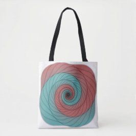 Bolso De Tela Vórtice Carmesí y Turquesa