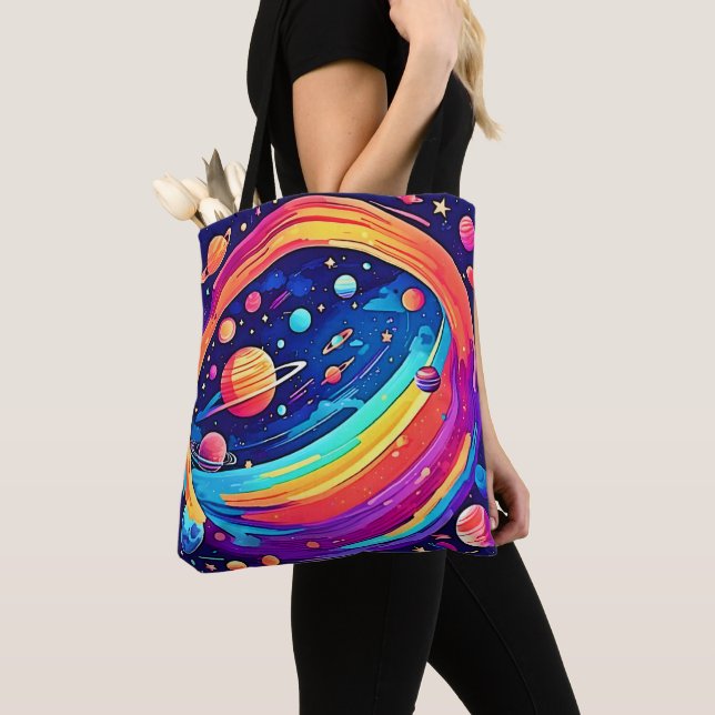 Bolso De Tela Vórtice del arco iris cósmico (Detalle)