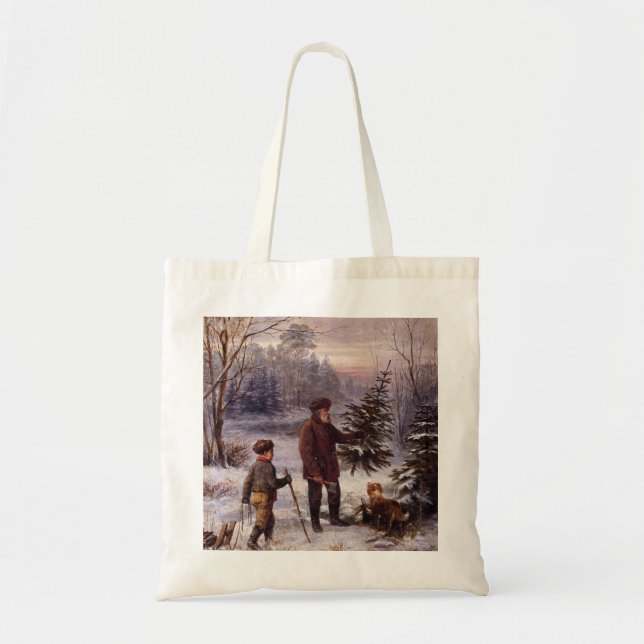 Bolso De Tela Vorweihnacht Franz Krüger Árbol de Navidad Nieve (Frente)