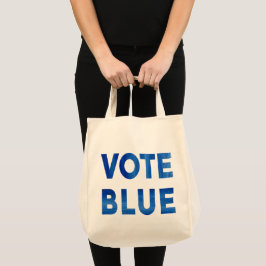 Bolso De Tela Vota azul negrita acuarela política de dos lados