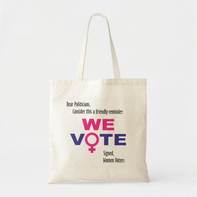 Bolso De Tela ¡Votamos! Tote de las derechas de las mujeres (Frente)