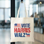 Bolso De Tela Vote Harris Walz Demócrata Bandera Americana de Do<br><div class="desc">Vota Harris Walz con la bolsa de tote con la bandera estadounidense y el burro demócrata en rojo,  blanco y azul. Kamala Harris y Tim Walz por presidente y vicepresidente como los candidatos fiestas democráticos en este diseño genial y patriótico para las elecciones de 2024.</div>