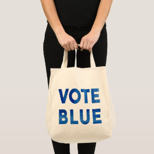 Bolso De Tela Voto azul, acuarela política de dos lados