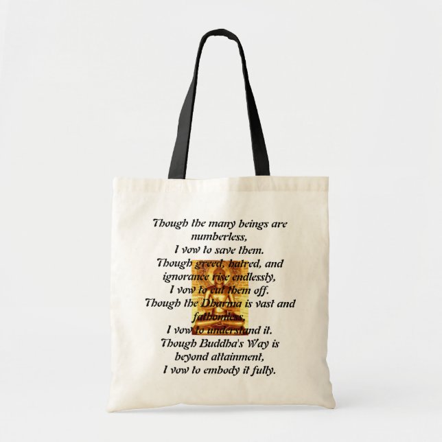 Bolso De Tela Voto del budista de zen (Frente)