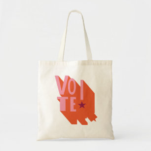 Bolso De Tela ¡VOTO gráfico rosa y Naranja!