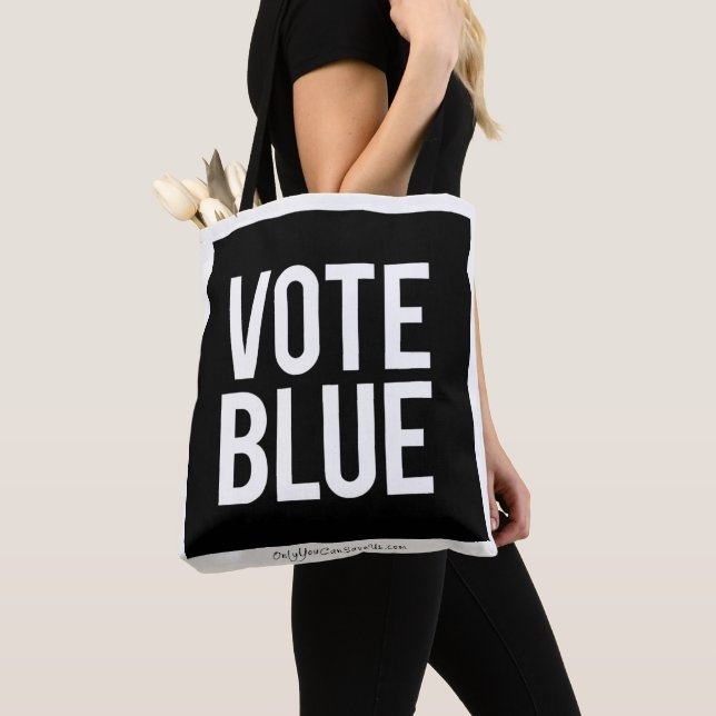Bolso De Tela VOTO Tote AZUL (Detalle)
