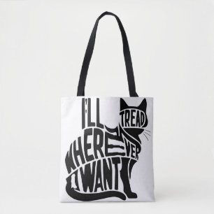 Bolso De Tela Voy a enseñar donde quiera. Gato gracioso