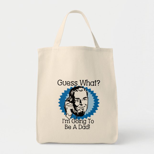 Bolso De Tela Voy a ser un papá azul (Frente)