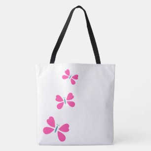 Bolso De Tela Vuelo de mariposa rosa