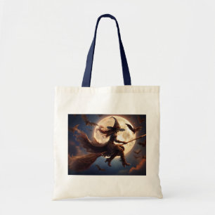Bolso De Tela Vuelo en la luna de bruja de Halloween Steampunk