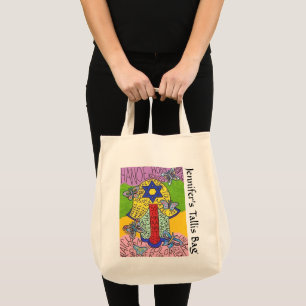 Bolso De Tela Vuelo yiddish de las mariposas Hamsa Tallit Bag