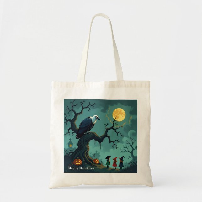 Bolso De Tela Vultura de Halloween (Frente)