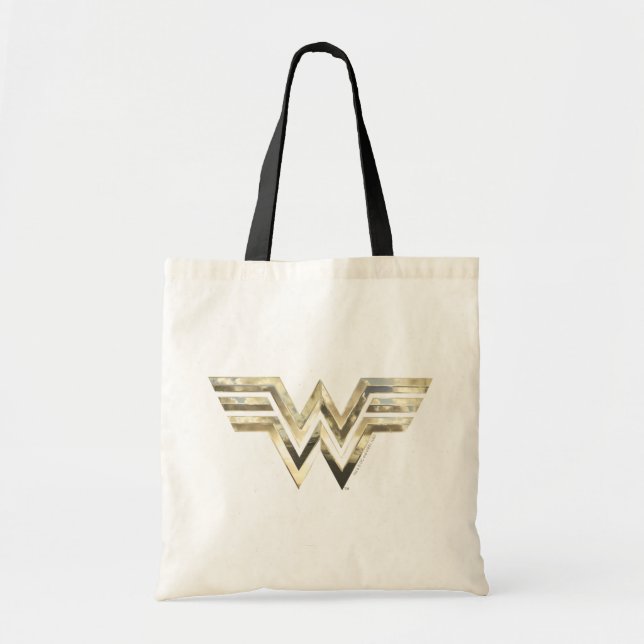 Bolso De Tela W84 | Logo De La Mujer De La Maravilla Dorada (Frente)