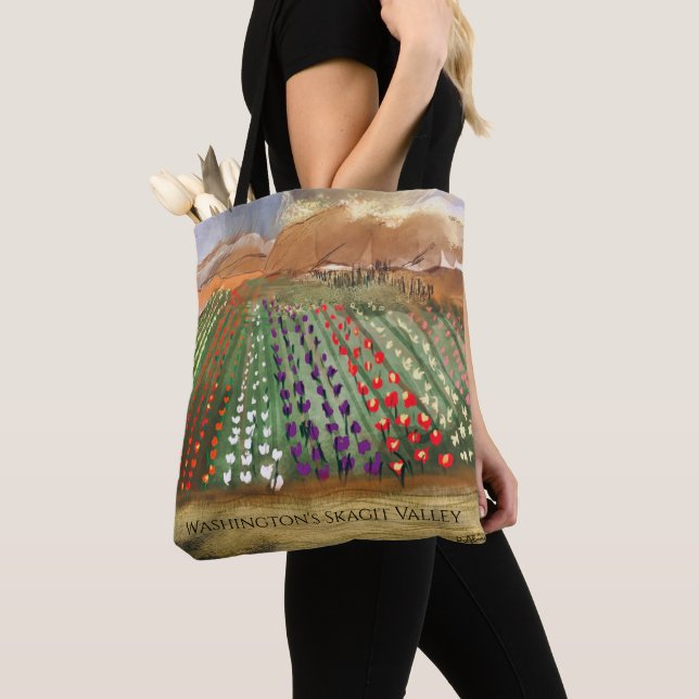 Bolso De Tela WA Skagit Valley Tulip Fields Soñar primavera (Detalle)