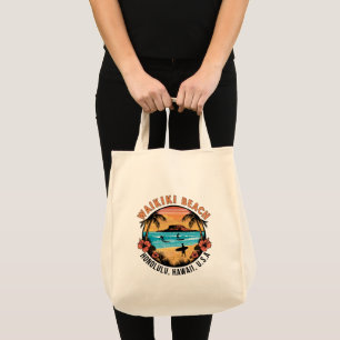 Bolso De Tela Waikiki Beach Retro Vignette