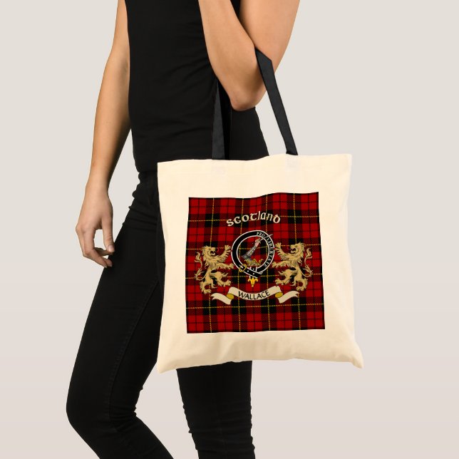 Bolso De Tela Wallace Clan Badge & Tartan (Anverso (producto))